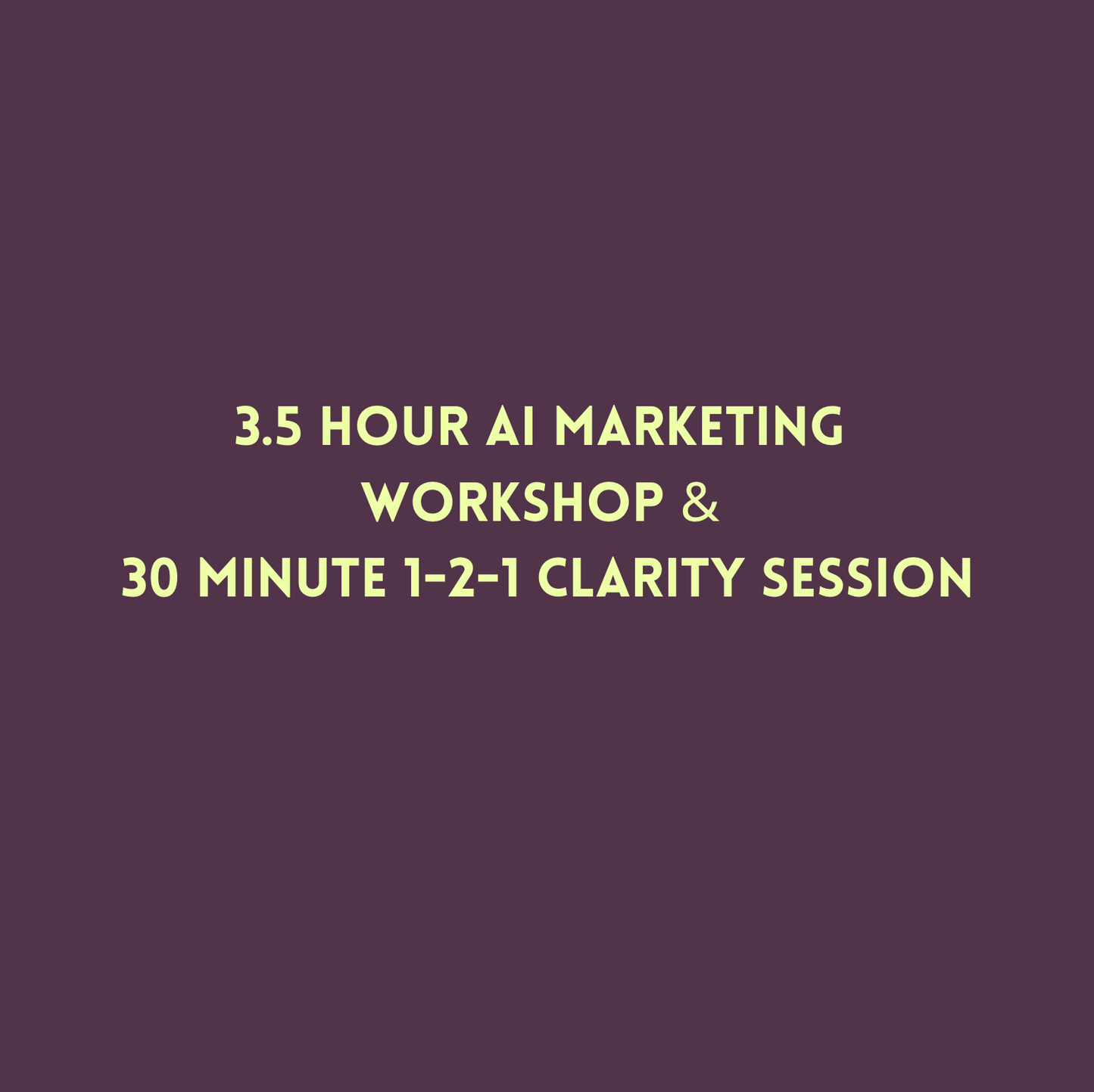 3.5 Hour AI Marketing Workshop & 1:1 Clarity Sessions - Priced for up to 10 Participants